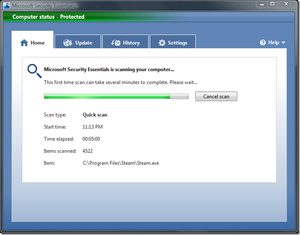 حصريا عملاق مايكروسوفت Microsoft Security Essentials Microsoftsecurityessentialsquickscan-thumb1