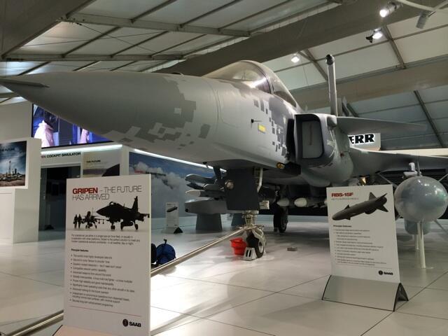 FARNBOROUGH AIRSHOW 2014 Gripen-E-mockup-at-FIA14-2