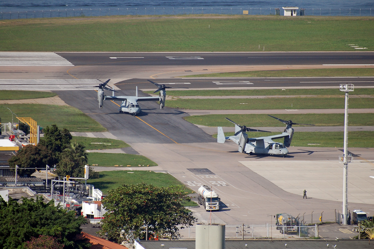 USS AMÉRICA VISITA RIO DE JANEIRO V-22-Osprey-no-Santos-Dumont