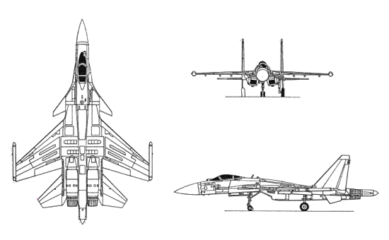 السوخوي 37- مفترسة المقاتلات Su37_schem_01