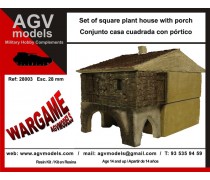 Maison espagnole faite materiel mixte pour 28 mm Set-of-square-plant-house-with-porch