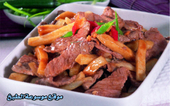 طريقة عمل شرائح اللحم مع البطاطا المقلية منتدى شباب عدن  Steak-with-fried-potatoes-cooking-and-recipes