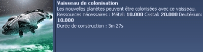 Aide pour les debutants  Vaisseau-colonisation