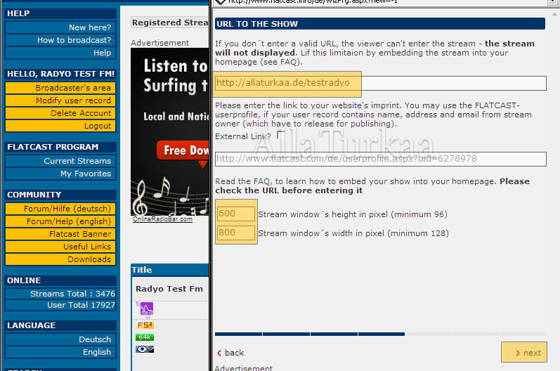 Yedek Radyo Kurulum ve Radyo Silmek Test-radyo-adres