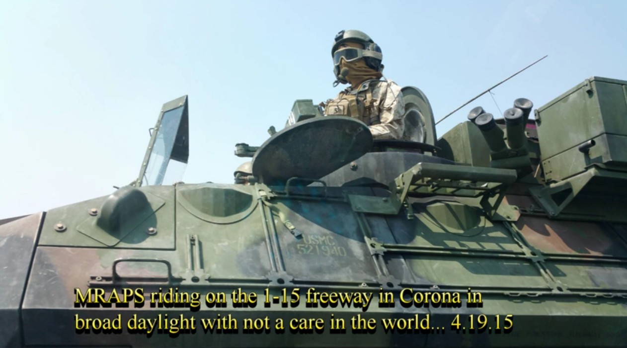 MRAP On California Highway And Turkish Air Force Pilots In Combat Suits Photographed In Texas Wal-Mart As Military Buildup For Jade Helm 15 Is Biggest Ever Seen Mrapcorona