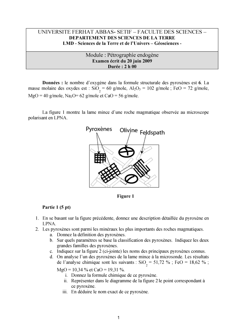 Examen de Pétrographie Licence Géosciences 2ème année UFAS 12988003364a3eb1b0c6923petro1