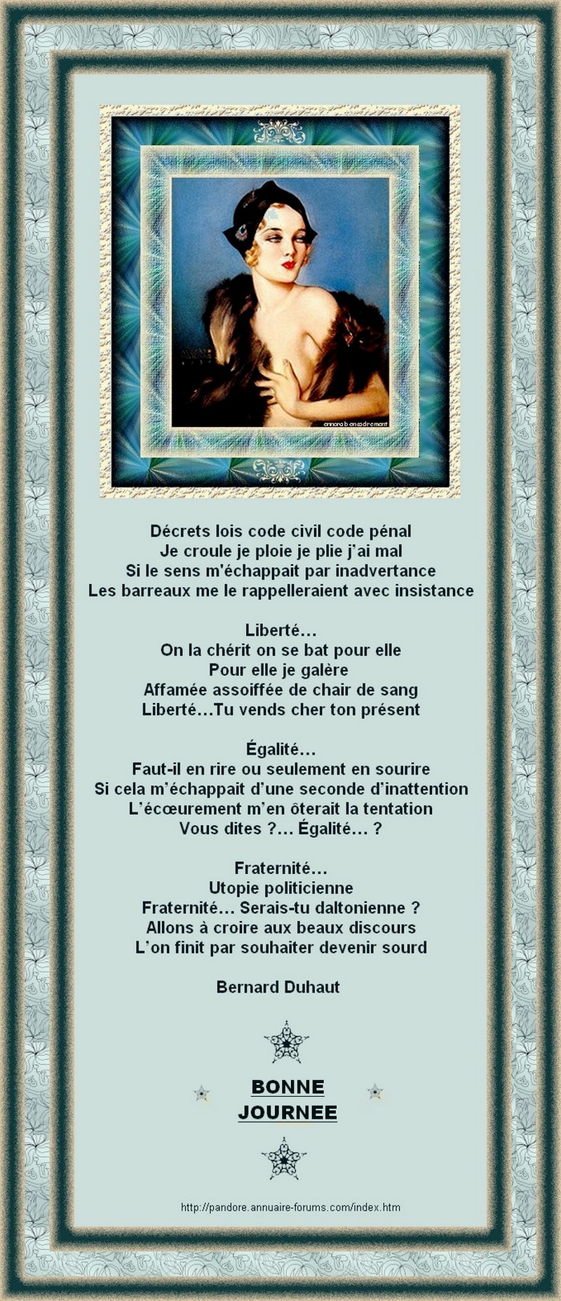 ARCHIVES DE POESIES ET TEXTES N° 1 - Page 7 2779066394a9643b4b76d71a