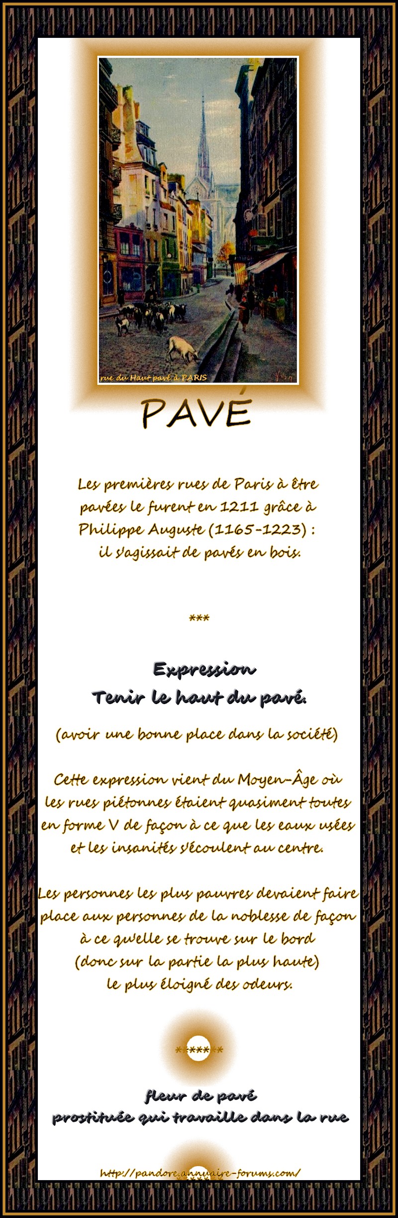 PAVE - TENIR LE HAUT DU PAVE EXPRESSION 11475919344e9ca5da712de44