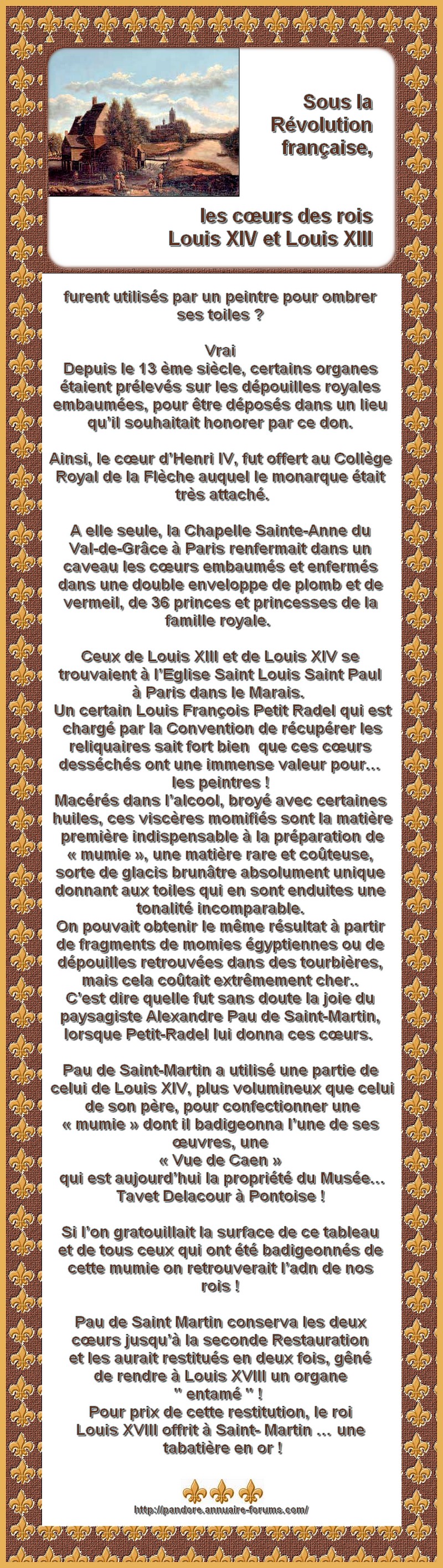 LES COEURS DES ROIS LOUIS XIV ET LOUIS XIII FURENT UTILISES PAR UN PEINTRE POUR OMBRER SES TOILES 13875698084d36fc7c14cfe1