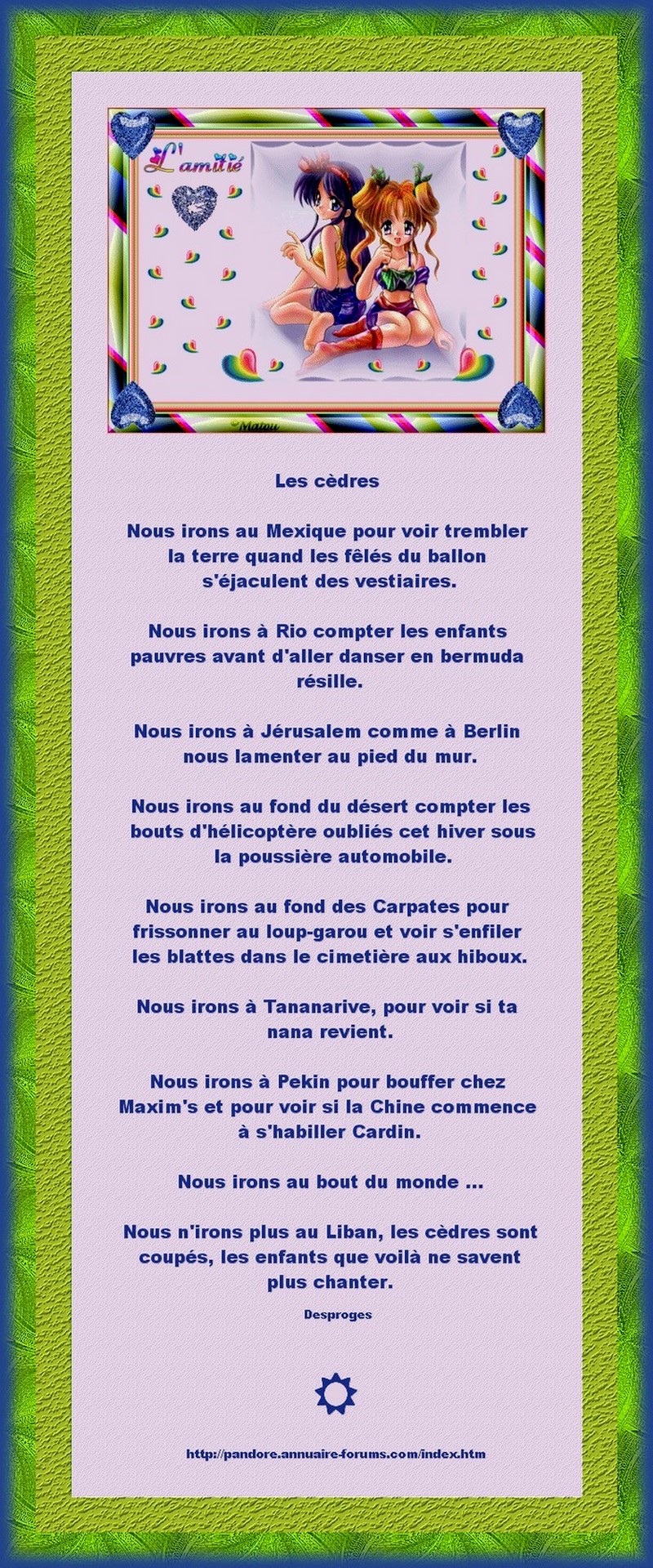 ARCHIVES DE POESIES ET TEXTES N° 2 - Page 5 16711032584b144a936c0a717