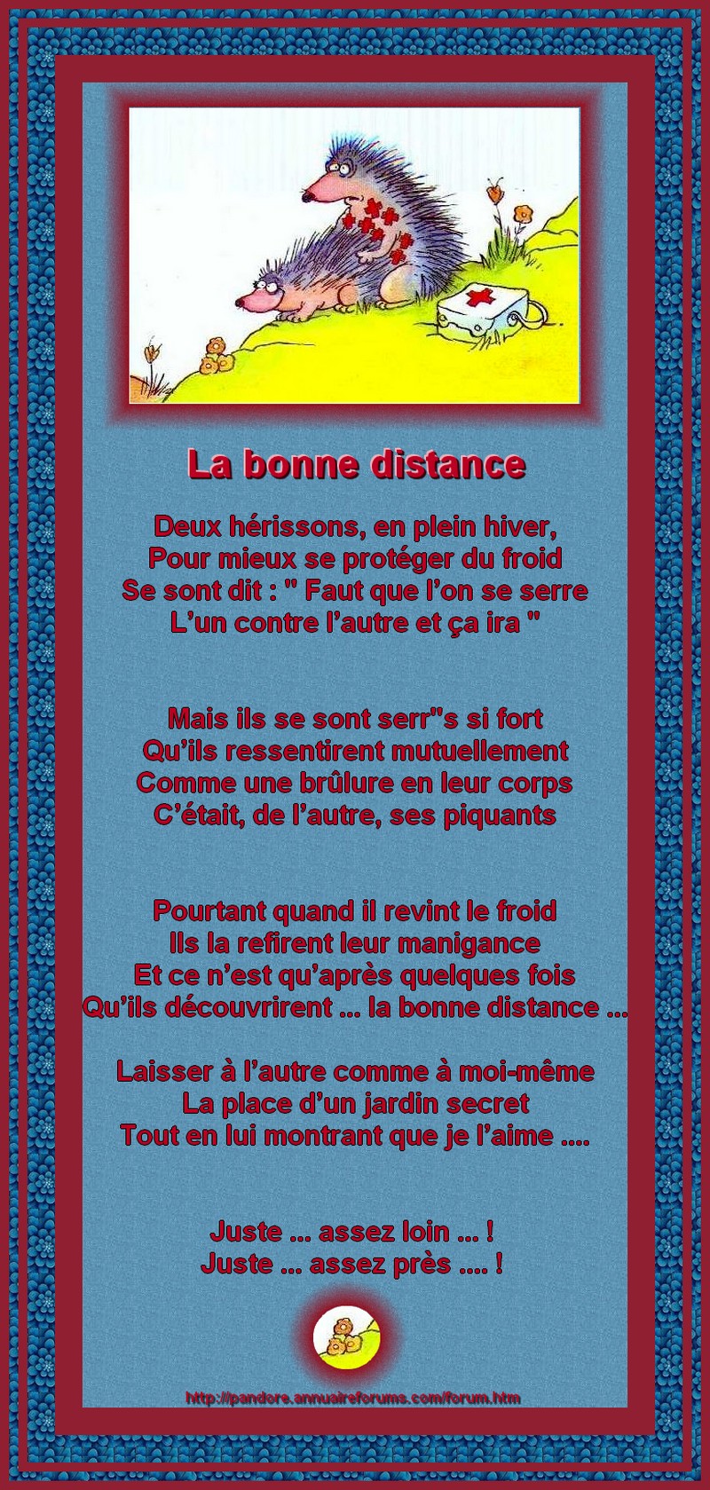 LA BONNE DISTANCE ... JUSTE ASSEZ LOIN ...JUSTE ASSEZ PRES 21019935714ca64bb07a8053