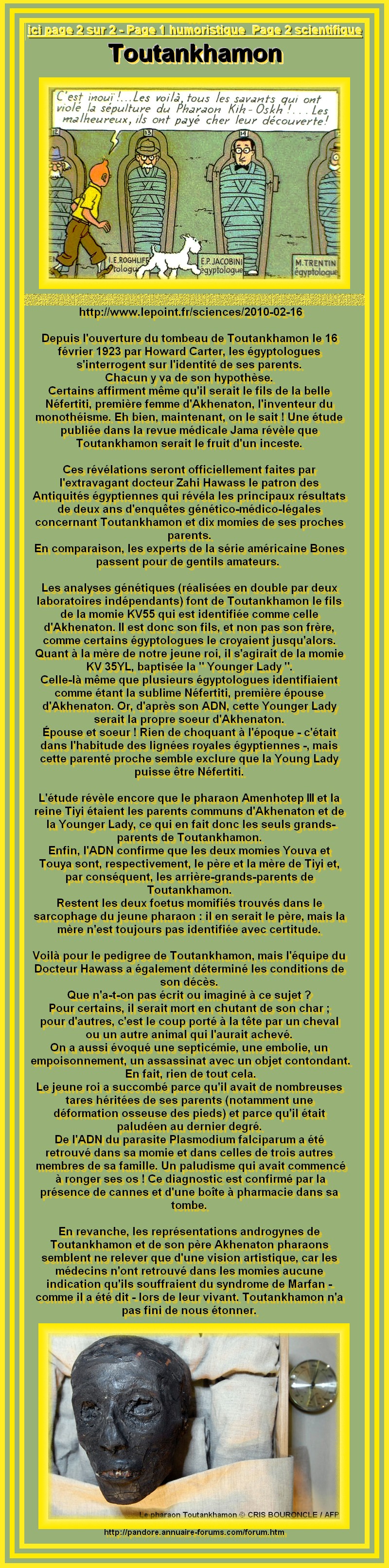 TOUTANKHAMON  - FRUIT D'UN INCESTE ? 9405184104b94fd54c911d1aa