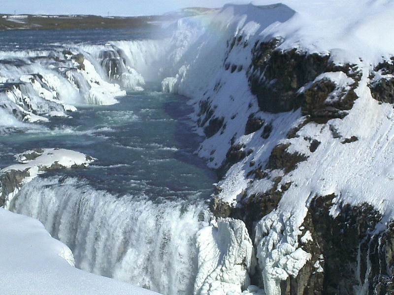 	الشلال الذهبي Gullfoss في جنوب غرب ايسلندا Waterfall-in-Iceland