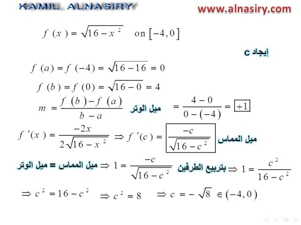 Mean Value Theorem مبرهنة القيمة المتوسطة -شرح Domain-032e74f793