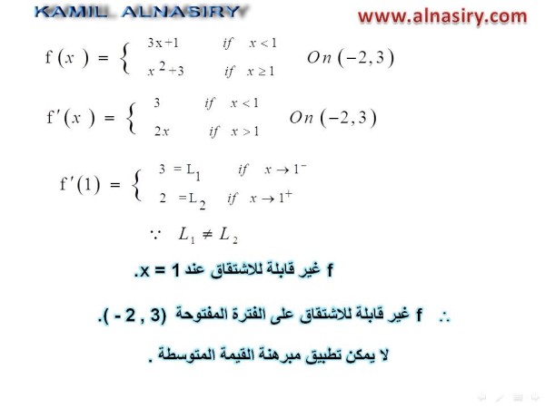 Mean Value Theorem مبرهنة القيمة المتوسطة -شرح Domain-c83105c364