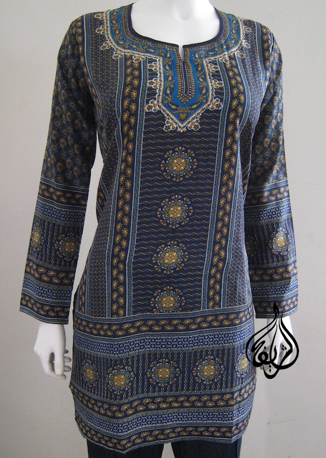 بلوزات طويله تحفه Celeste-kurti-tunic-blue-lg