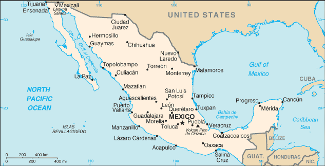  المكسيك Mexico MX-map