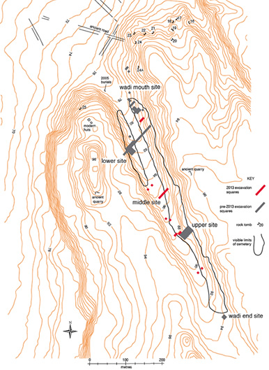 Las tumbas del cementerio sur, Amarna South-tombs-map-2013