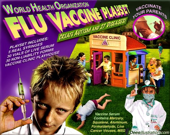 Billions in Vaccine Damage Payouts  David_Dees_flu_vacc_playset