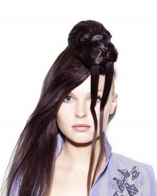 أغرب تسريحات الشعر للفتيات Creativehairstylemodel0ry1