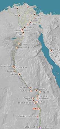 Temple of Horus at Edfu, Egypt.....معبد حورس بادفو Map_lower_egypt