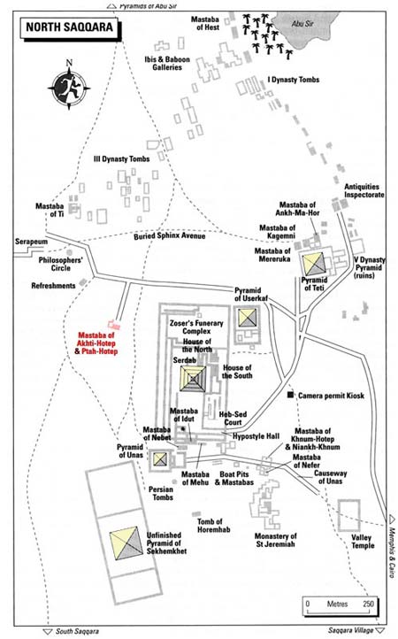 The Tomb of Ptah-Hotep & Akhti-Hotep مقبره بتاح حتب بسقاره Map-of-saqqara