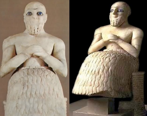 Mysterious Sumerian Statues With Big Blue Eyes – A Sign From The Gods Blueeyessumer2