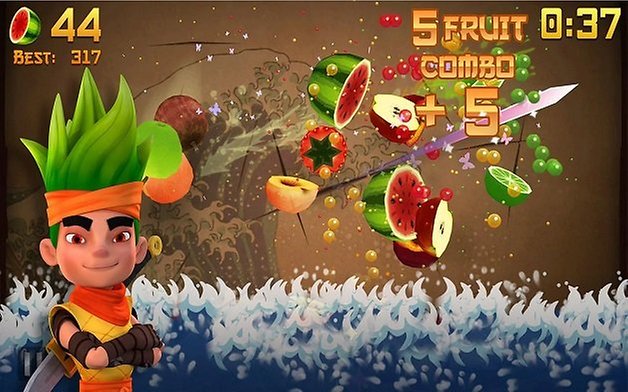 أفضل العاب اندرويد 2017 مجانية من متجر جوجل بلاي Androidpit-fruit-ninja-w628