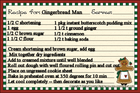 ~Recipe Card #2~ Gingerrecipe