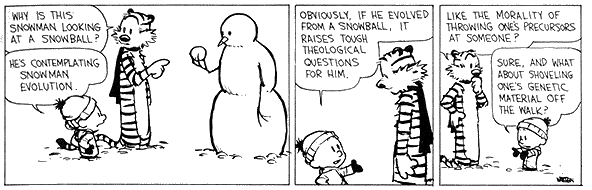 Calvin and Hobbes snowmen Evolution