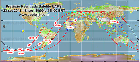 El satélite de la NASA "podría caer en cualquier parte" de la Tierra - Página 2 Uars_previsao_reentrada_23set2011_3