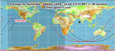 El satélite de la NASA "podría caer en cualquier parte" de la Tierra - Página 5 Uars_previsao_reentrada_23set2011_4