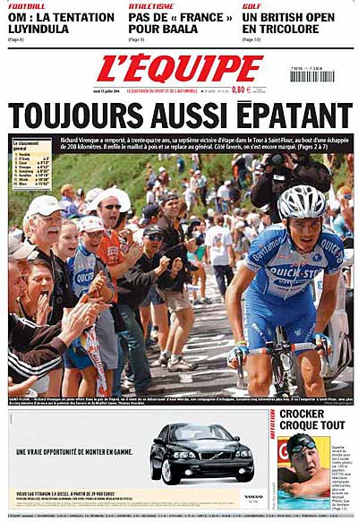 Histoire du Tour de France dans le Cantal Lequipe