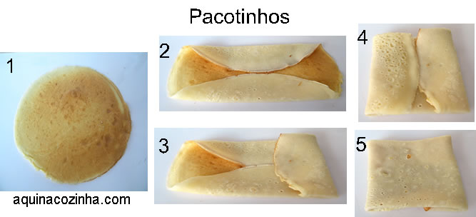 ALGUMAS MANEIRAS DE DOBRAR PANQUECAS Panqueca-pacotinhos