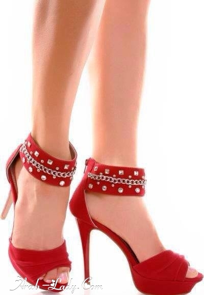 تشكيلة راقية من أحذية السهرة باللون الأحمر 149813540436