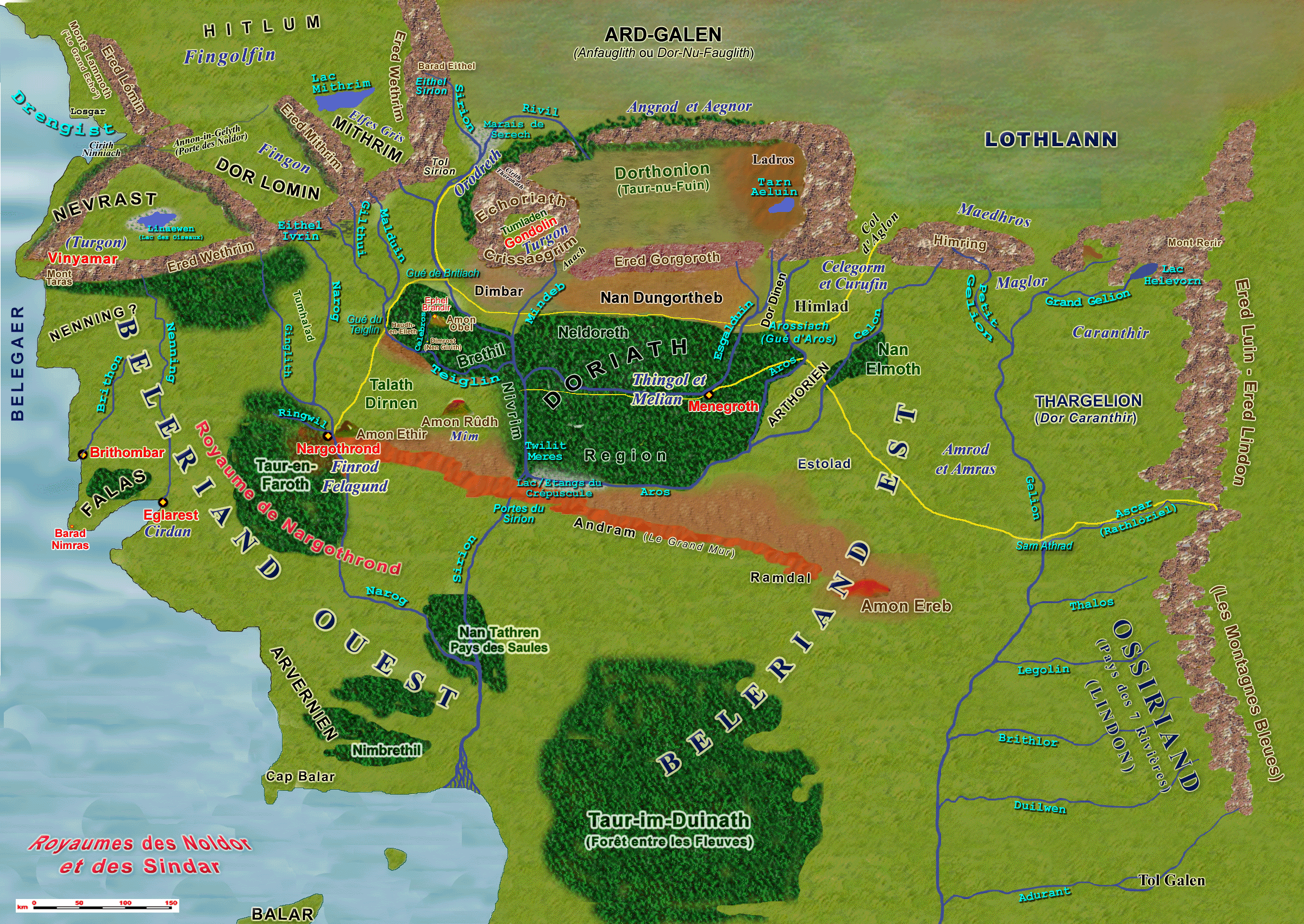 Carte du Beleriand (Premier Age) 1AGE2