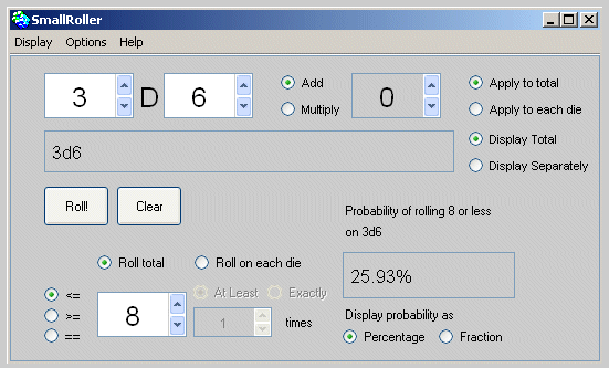 Calcul de probabilités au jet de dés Smallroller2