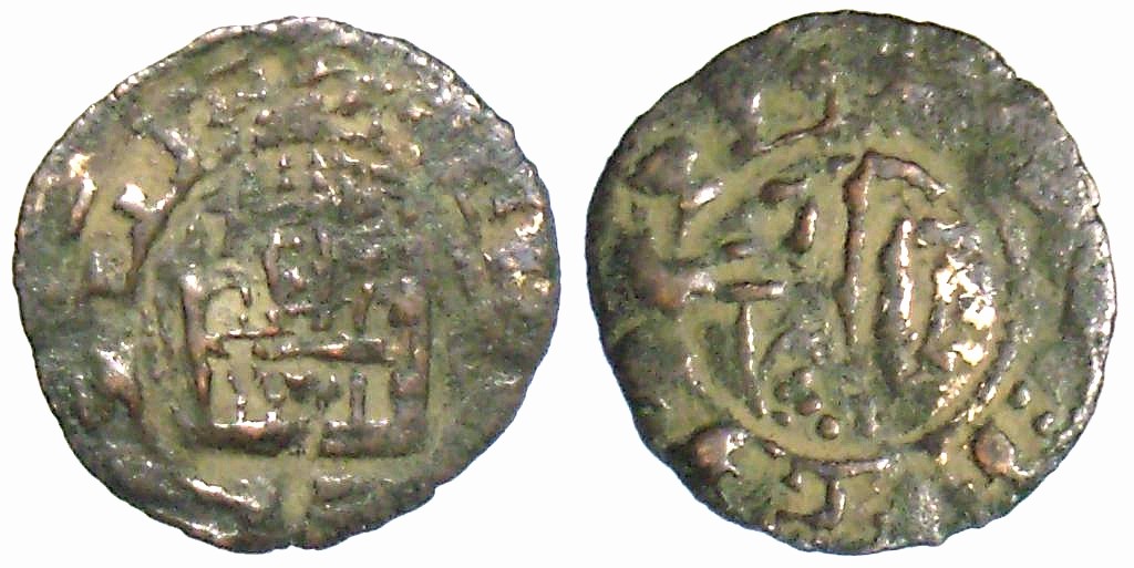Dinero alfonsí o Maravedí prieto de Alfonso X (1252-1284) Falso de época BMAuNZ57