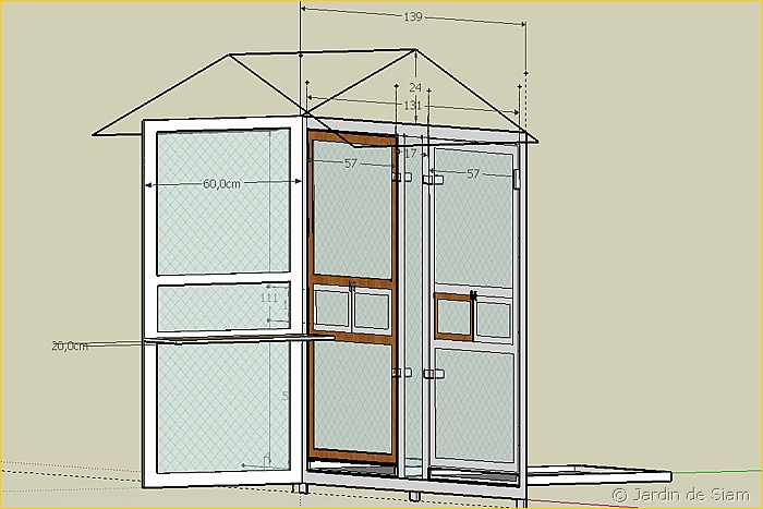 Cage extérieure de fenêtre pour callopsite (Style asiatique) VueInterieure01