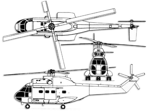 المروحية الاوروبية الثقيلة SA-321 SUPER FRELON من الالف للياء SA330_PUMA_Line_Drawing_01