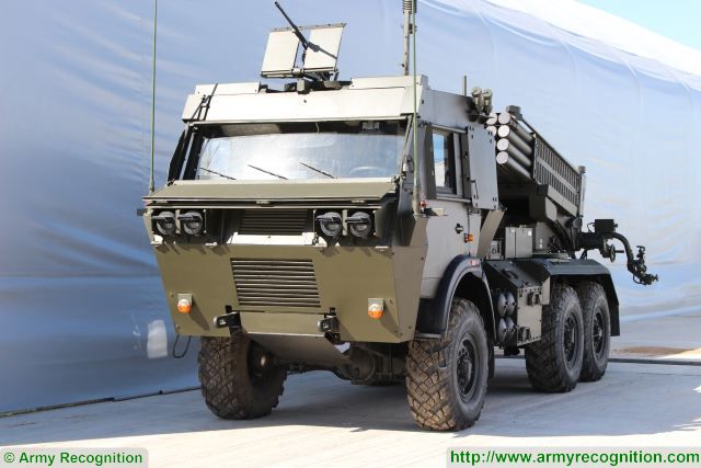 التطوير الكازاخستاني لراجمة الصواريخ السوفياتية غراد BM-21_MARS_Grad_KazGRAD_1KGBK15_122mm_MLRS_KADEX_2016_Astana_Kazakhstan_001