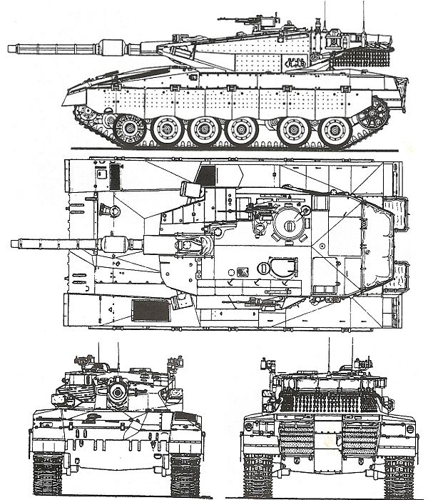 عالم الدبابات و المدرعات القتالية - صفحة 2 Merkava_Mk_3_main_battle_tank_Israeli_Army_Israel_line_drawing_blueprint_001