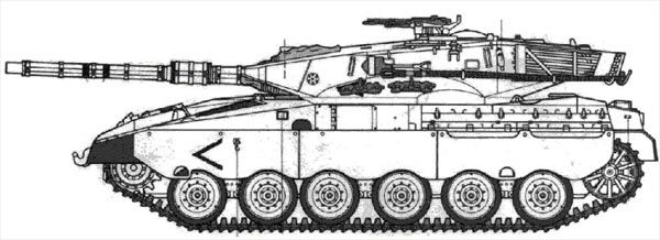 معلومات بسيطة عن الميركافا والصاروخ المضاد لها Merkava_1_Line_Drawing_Israel_01