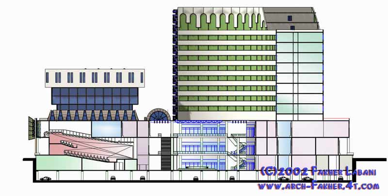 مشروع التخرج مجمع تجاري ترفيهي سكني في مدينة حلب من كلية الهندسة المعمارية 2001-2002 TRADE_CENTER9