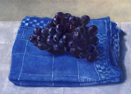 خطوات رسم عنقود العنب الأرجواني الأزرق بالألوان الزيتية Purple-grape-scan450b