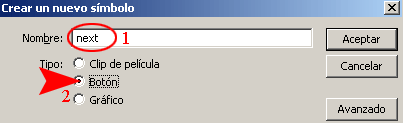 tutoriales Flash Enlazar fotogramas con botones (Galeria) en Flash 8 | Next_back_02