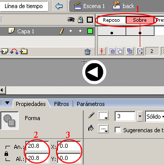 tutoriales Flash Enlazar fotogramas con botones (Galeria) en Flash 8 | Next_back_05