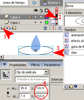 tutoriales Flash Efecto Gotas de Lluvia en el Agua Flash 8 (2) | Solo  Lluvia-18