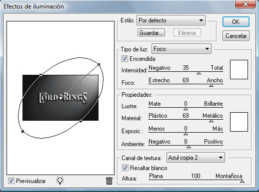 Efecto de texto el Señor de los Anillos [Photoshop] Iluminacion