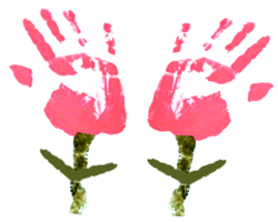 HandPrints e Footprints (dipingere con le impronte delle mani / piedi) Handprints-flowers